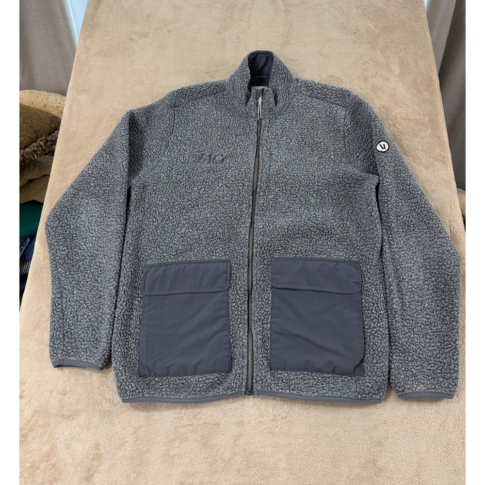 Vuori Idyllwild Sherpa Jacket‎ Men's Size L Charcoal Gray Full Zip LOGO EUC